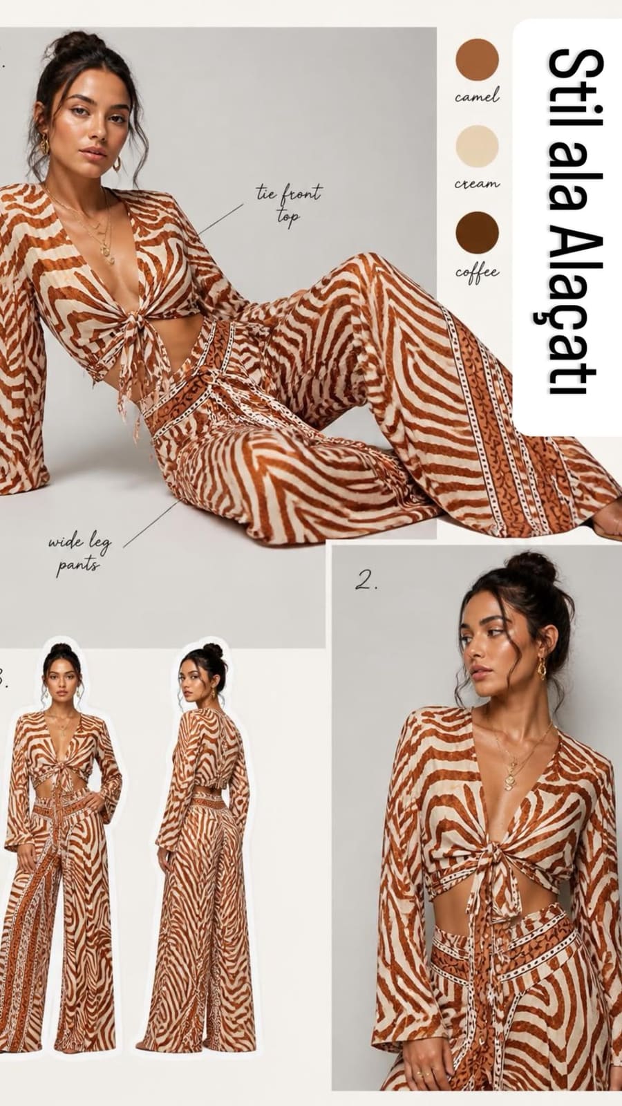 İpek Crop Top Pantolon Etek Takımı 3