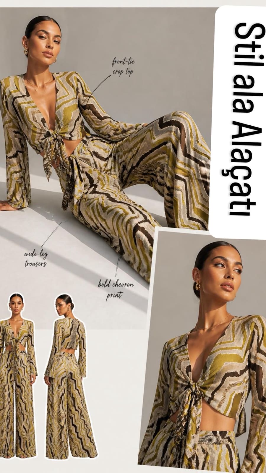 İpek Crop Top Pantolon Etek Takımı 3