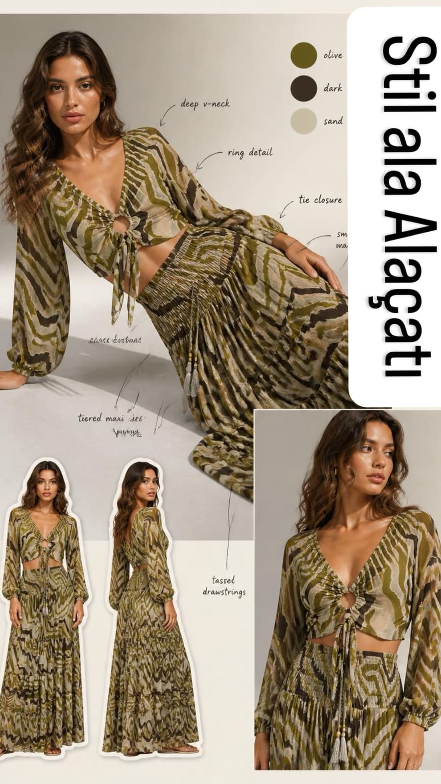 Crop Top Etek Takım 3