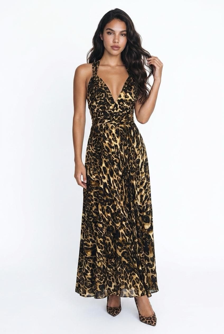 Arkası Bağlamalı Uzun Elbise 1
