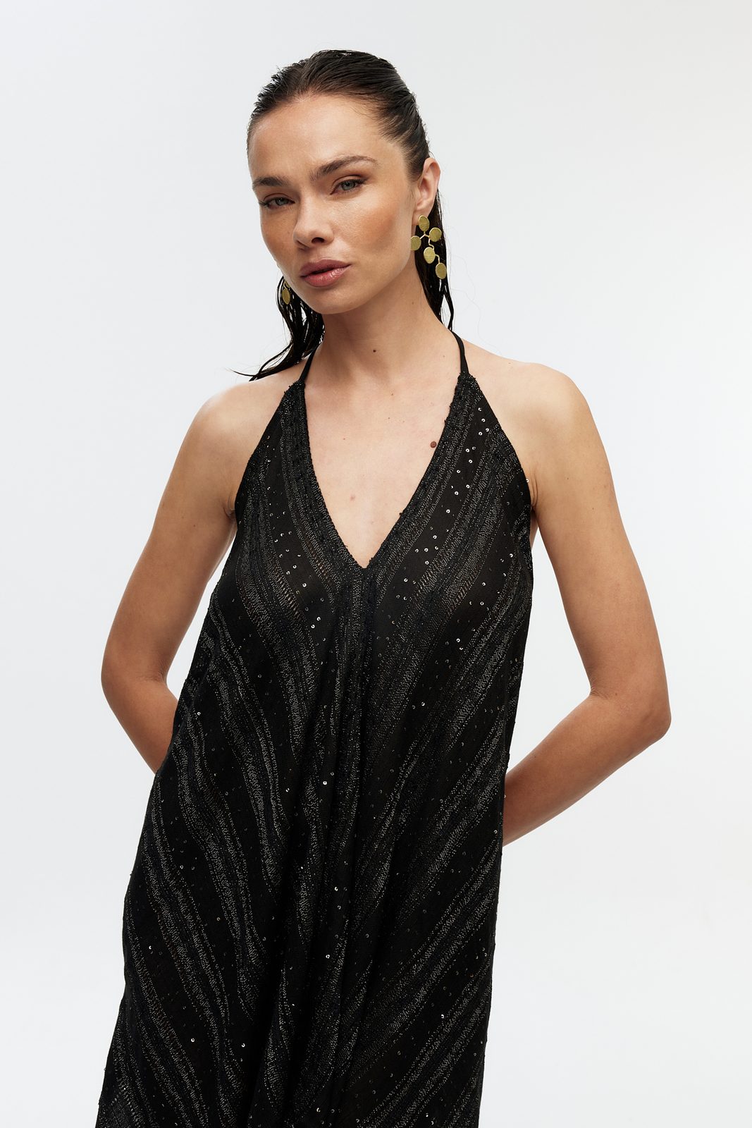Simli Halter Mini Elbise 4